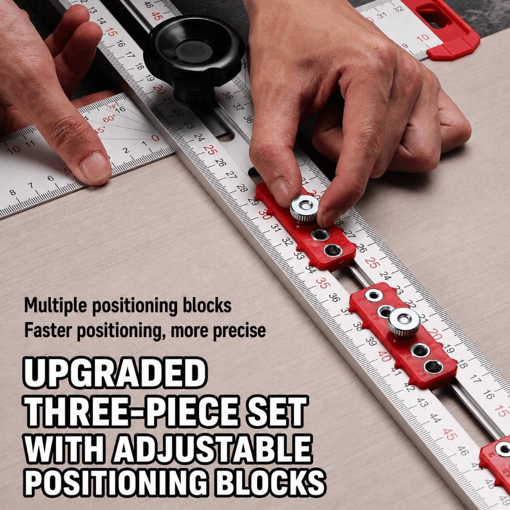 T-shaped Marking Gauge 3-in-1 Woodworking Tool Wide Range Drilling Ruler Furniture Craft