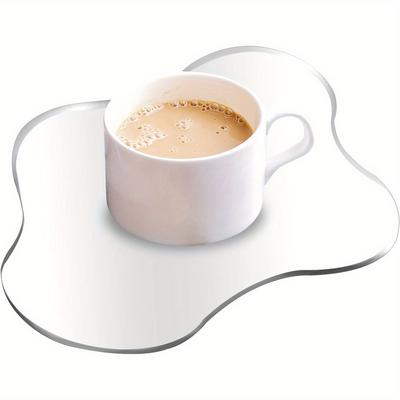 4 Pieces Acrylic Coasters, Transparent Irregular Desktop Coasters Table Decorations for Kitchen Bar Dining Table Dresser