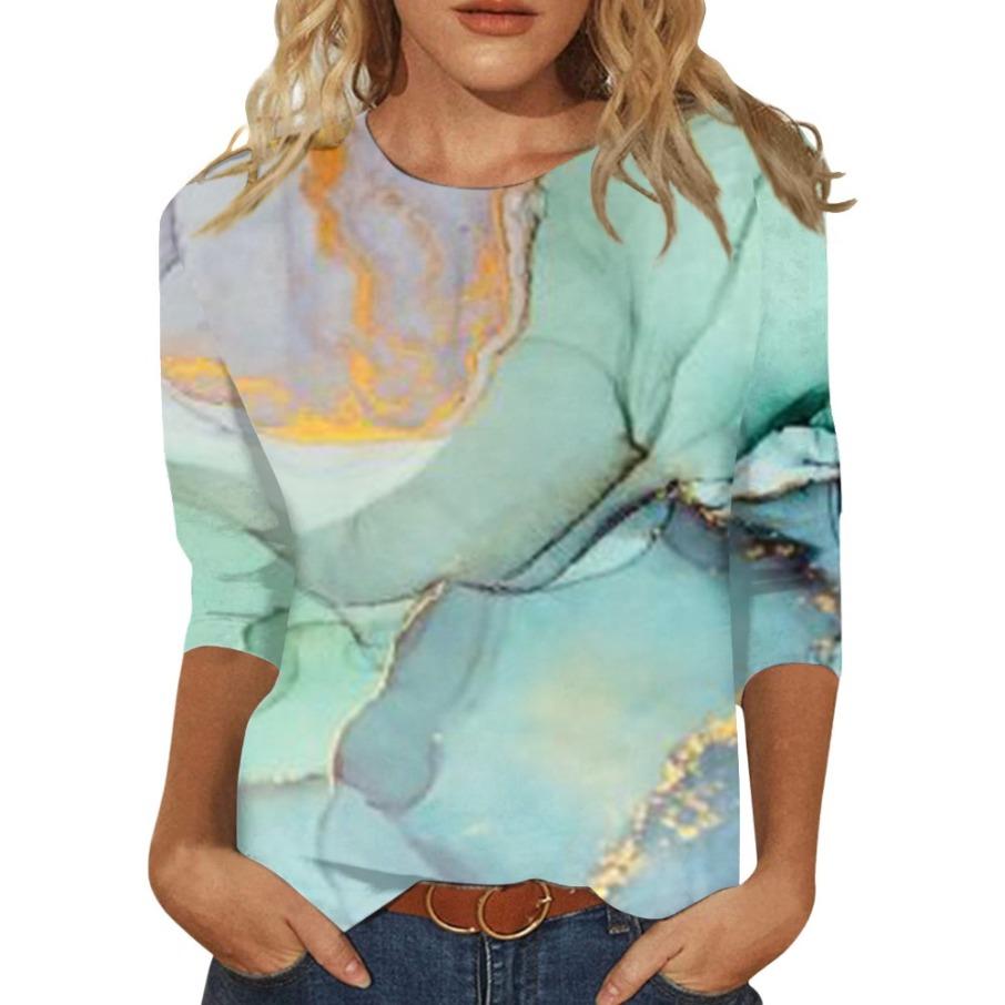 Graffiti Design 3D Digital Printing Women's Casual Fashion Round Neck Long Sleeve T-shirt