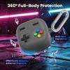 Retro Game Silicone Case for Galaxy Buds4 Buds4 Pro Shockproof Cover with Carabiner