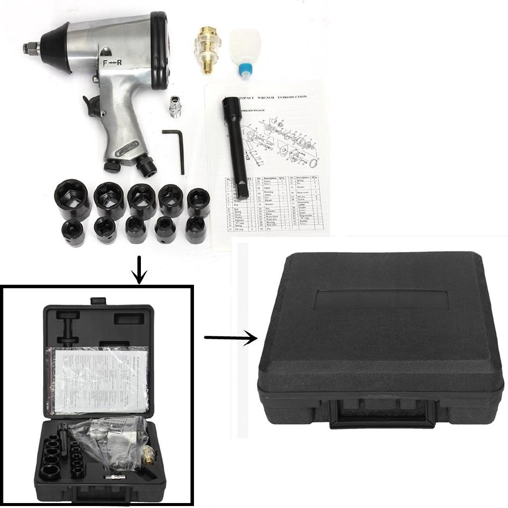 1/2inch Half Inch Drive Air Impact Wrench Ratchet Compressor Tool Socket Bar 9/10/11/13/14/17/19/22/24/27mm Air Sockets