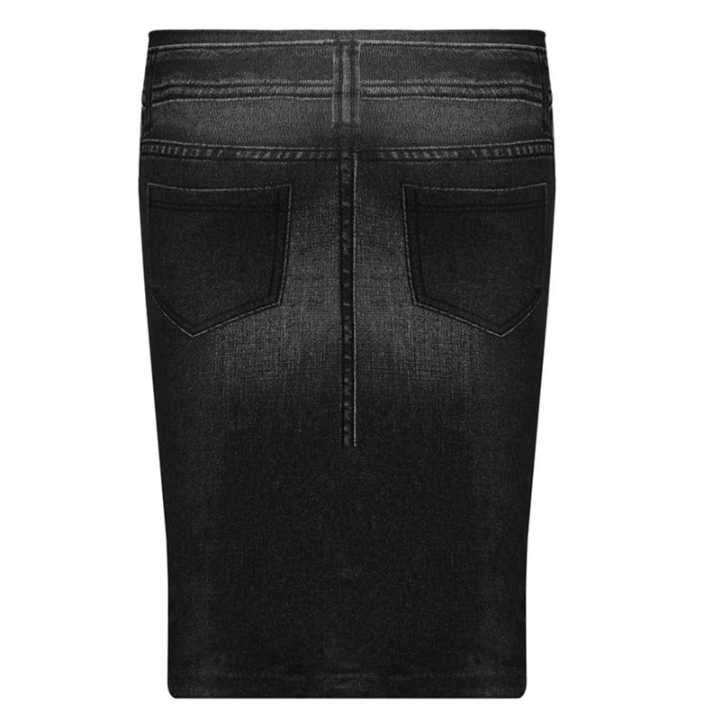 Damen-Miniröcke aus weichem Denim-Imitat, Stretch, lässig, nahtlos, elastisch, hohe Taille