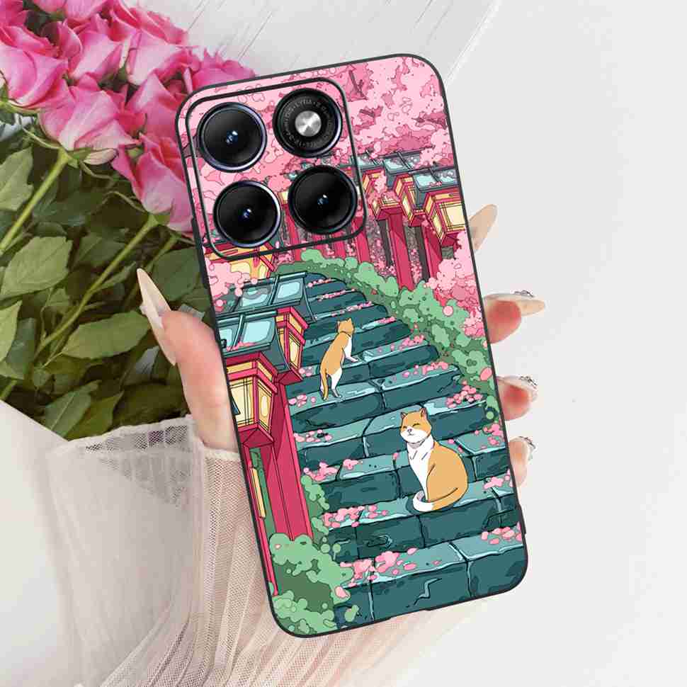 For Motorola Edge 70 Fusion 5G Case Cartoon Cat Panda TPU Black Cover For XT2605-1 XT2605-2 XT2605-4 Soft Silicone Phone Cases