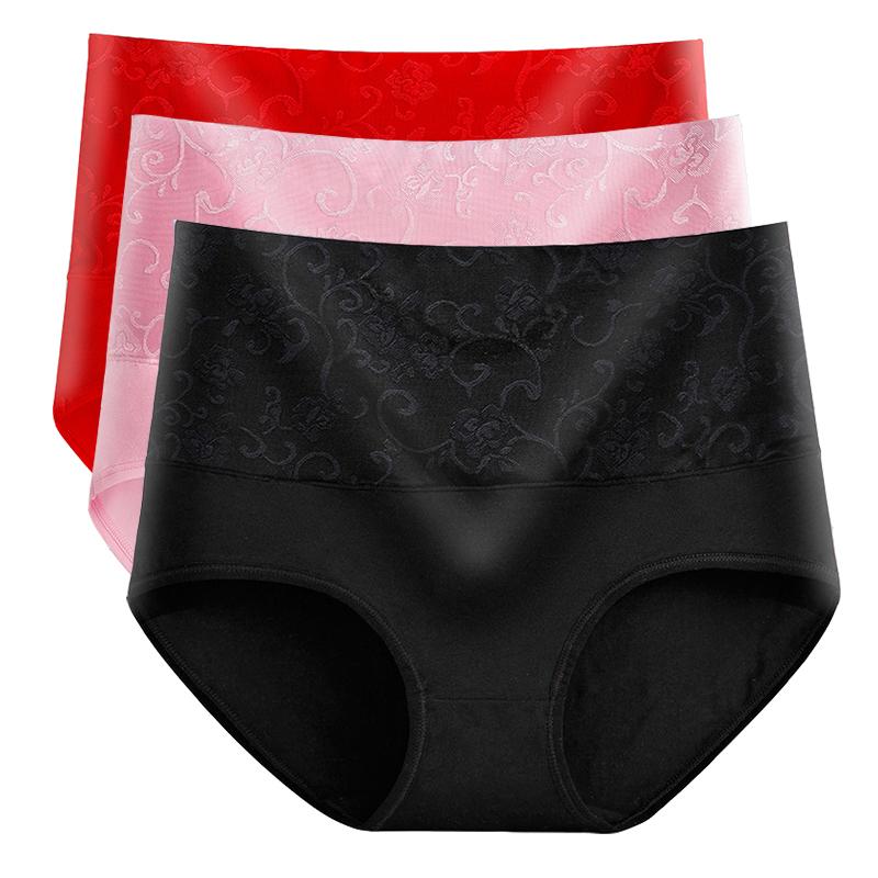 

M-5XL трусики для женщин с высокой талией нижнее белье для живота хлопковые бесшовные трусы для девочек больших размеров нижнее белье для женщин 3 шт./лот 2XL