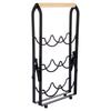 Black metal wine rack for 6 bottles 21x38 cm
