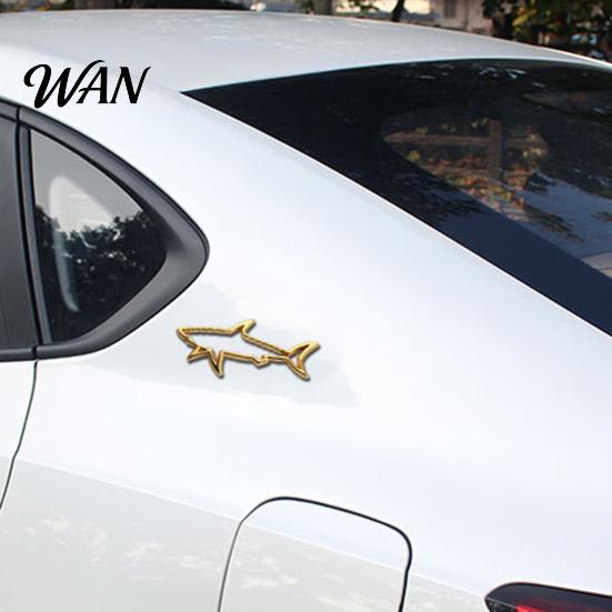 Non-fading Car Sticker Zinc Alloy Shark 3D Hollow Out Animal Decal for Vehicle Side Creative Badge Motorcycle Electric Vehicles Long-lasting