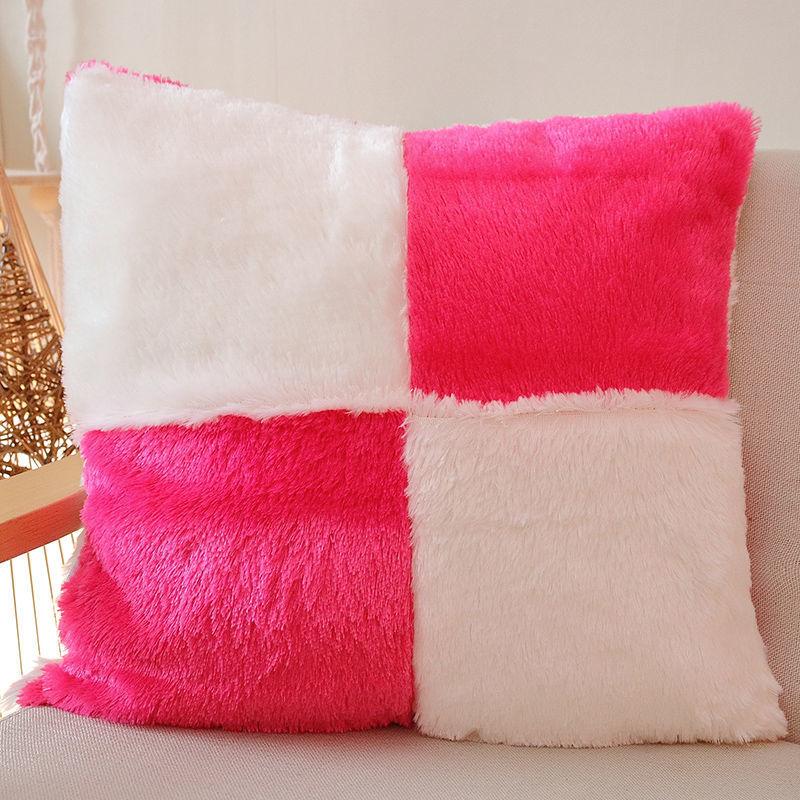 Nordic Plush Pillowcase Wool Faux Fur Cushions Sofa Bed Furry Long Hair Cushion Princess Pillow Home Wedding Decoration