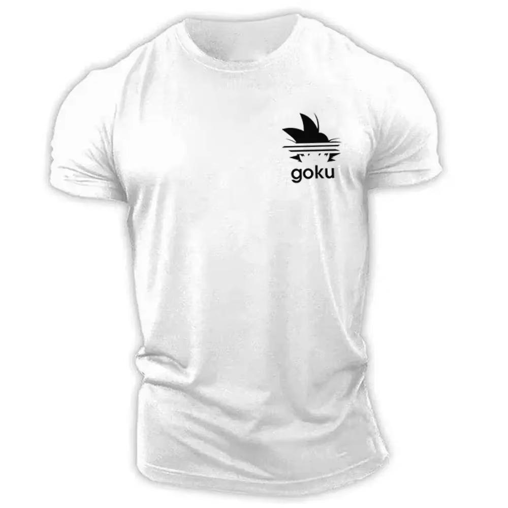 Gym T-Shirt Men Goku Print Short Sleeves Workout T-Shirt Summer Casual Tee Streetwear Men's O-neck Sweatshirt Women's Clothing
