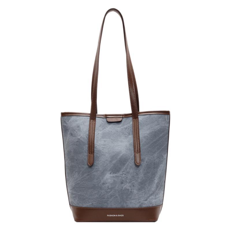 Bag 2025 new retro contrasting color large-capacity bucket bag shoulder handbag women's messenger bag bag