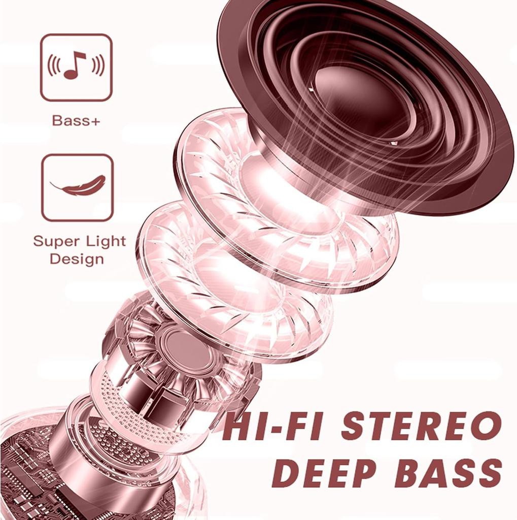 Heart-shaped Rotatable Wireless Bluetooth Earphones Stereo Sound Headphones Touch Control Earbuds Gamer Headsets gifts for girl