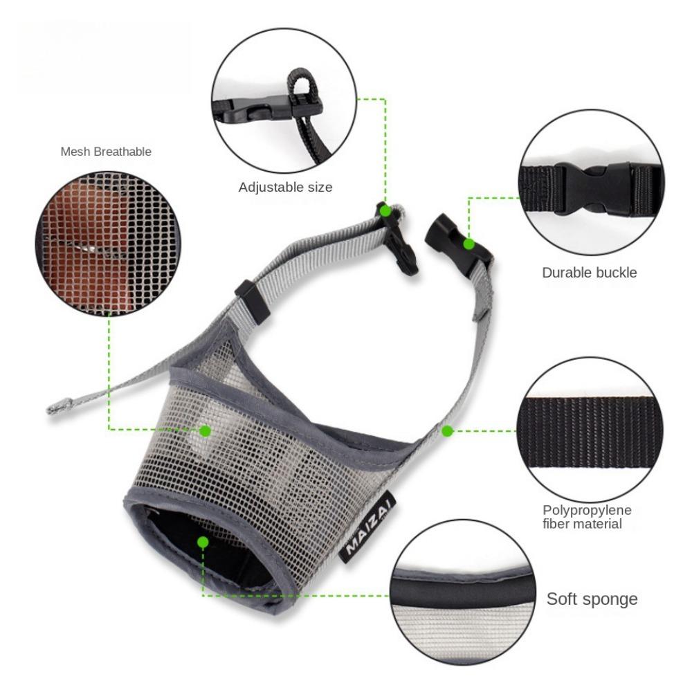 Breathable Mesh Dog Muzzle Adjustable Mouth Guard Portable Dog Mouth Cover  for Most Dog