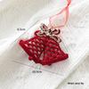 NUCHI Christmas Decoration: Red Flocked Reindeer Bell Ornament for Tree