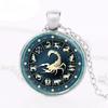 Glass Dome Necklace Scorpio Zodiac Mens Jewelry Astrological Sign Scorpion October November Birthday Art Pendant