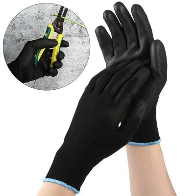 1/6 Pairs Safety PU Nylon Polyurethane Labor Protection Coated Work Gloves