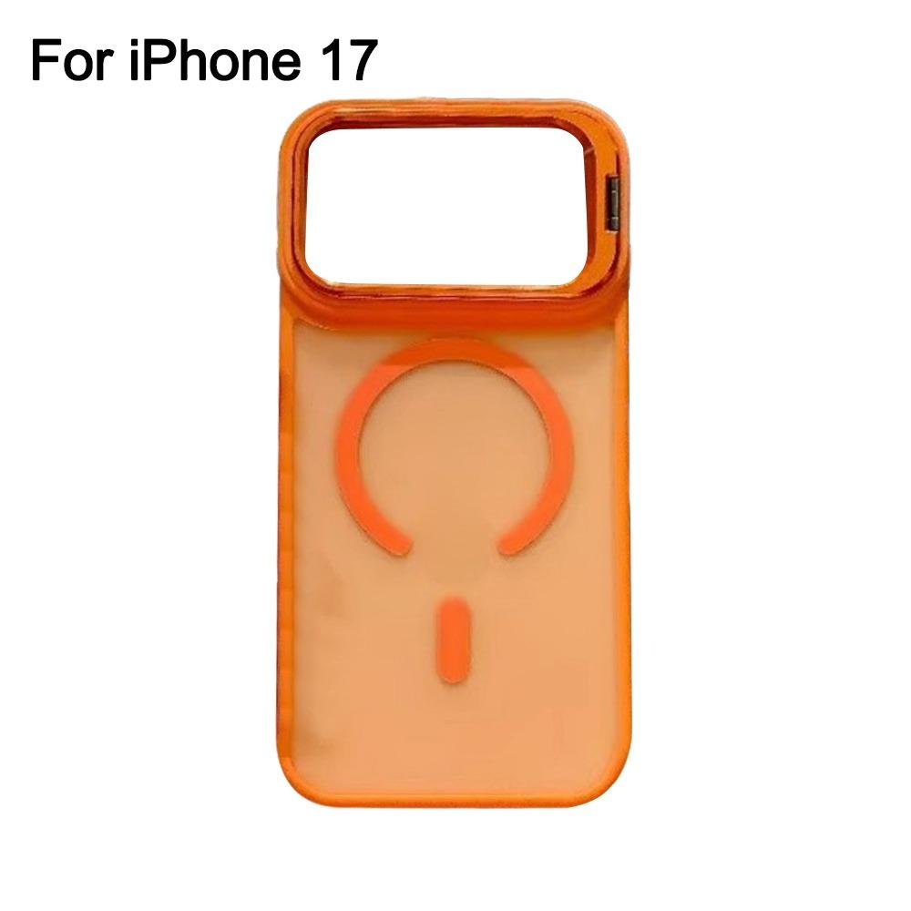 Frosted Matte Translucent Magnetic Case For iPhone 17 17Pro 17Air 17 Pro Max Metal Bracket For Magsafe Wireless Charge Cover