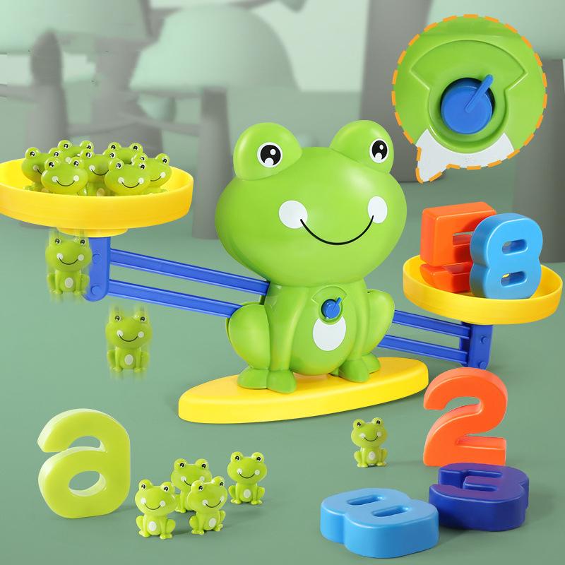 Children's Montessori Math Toy Funny Frog Scale Balance Toy Early Education Number Learning Puzzle Toys Teaching Material Gift