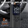 150PSI Cordless Tire Inflator Portable Tire Inflator, 150PSI Cordless Air Compressor with Digital Gauge & LED Light, USB Rechargeable, Fast Inflation