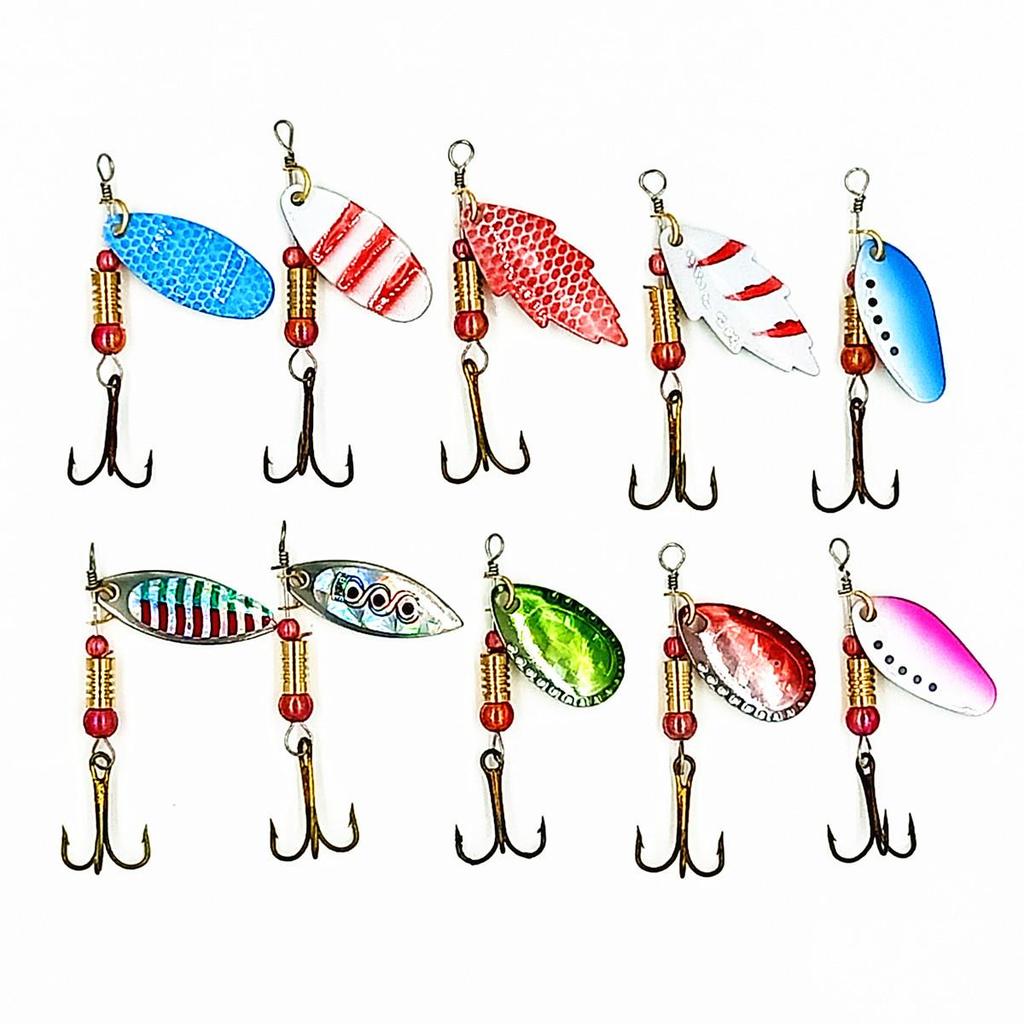 30-Piece Plastic Fish Spinner Lure Set: Mixed Lures with Minnow, Popper, Pencil, Insect Imitations