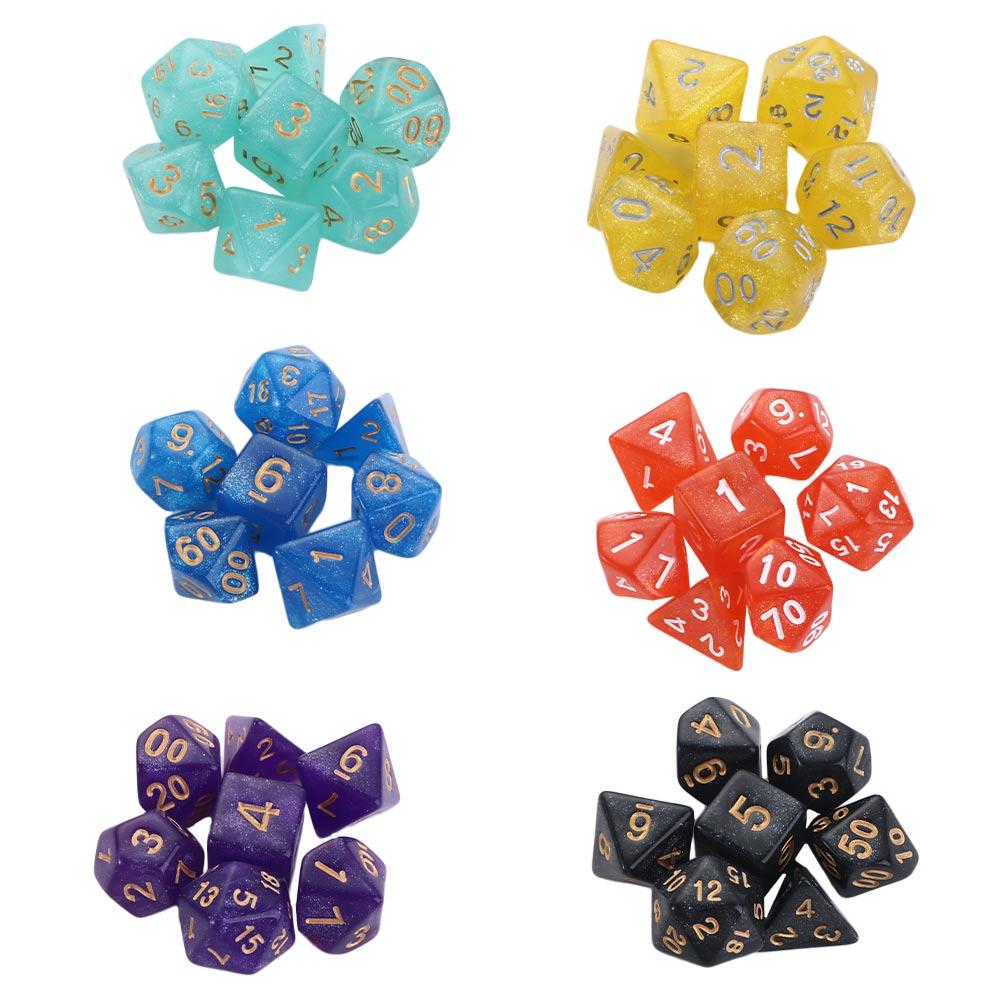 Family Party Game Toys Board Games Galaxy Dice Polyhedral Dice Set Dice Star Shine Dice Set