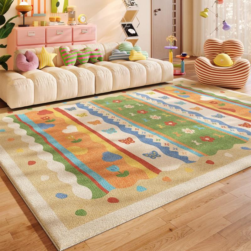 Soft Faux Wool Area Rug Living
