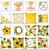 New Thanksgiving Throw Pillow Cover Yellow Letter Sunflower Office Cushion Sofa Pillow Cover