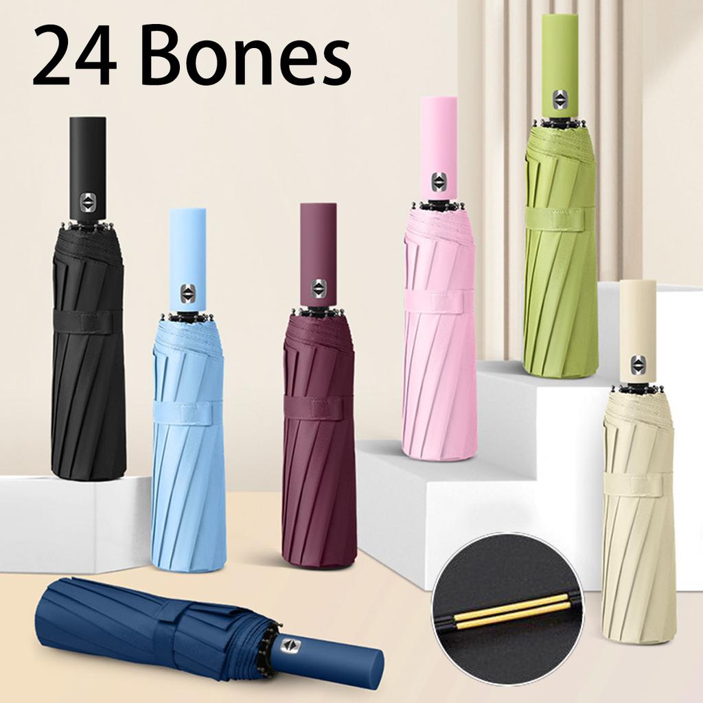 Windproof Automatic Folding Umbrella, 125Cm Large Umbrella Surface, Sun Uv Protection Upf50+ Rain Umbrellas For Man And Women