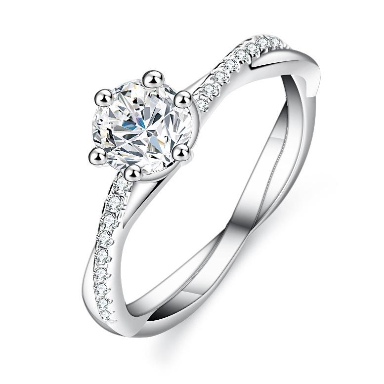 Intertwined Vines Diamond Ring: S925 Sterling Silver Moissanite Size 5