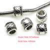 20pcs/lot Tibetan Silver Metal Big Hole Accessories Loose Tube Spacer Beads Handmade For Bracelet DIY Jewelry Making Supplies
