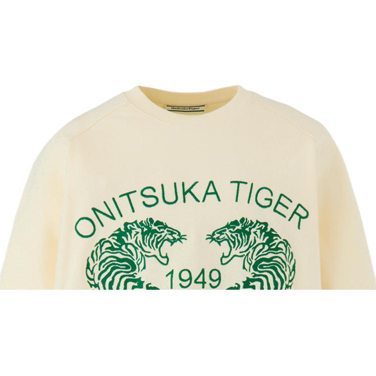 Onitsuka Tiger FW24 Sweater Top Series Logo Round Neck Pullover Long Sleeve Sweatshirt Men sweatshirt Off-White 2183B406-700
