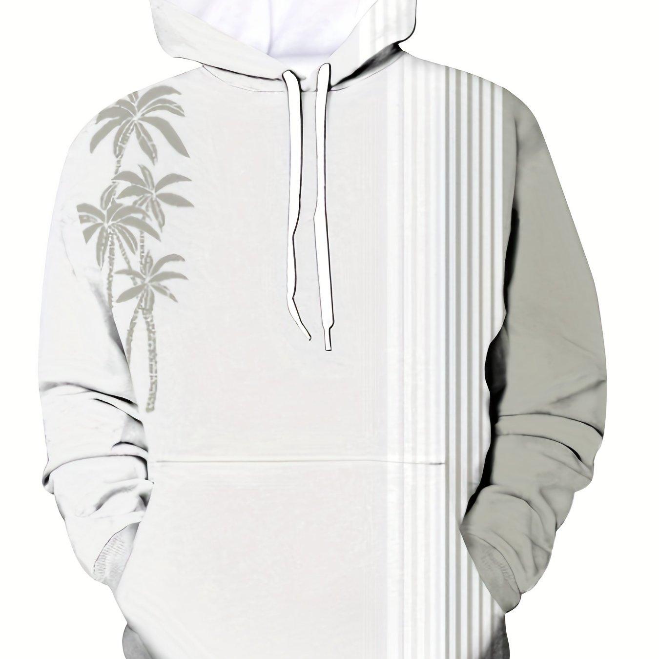 

Мужская толстовка с капюшоном с принтом 3D Coconut Trees & Stripes на весну/осень, свободные повседневные толстовки с капюшоном для мужчин, мужская одежда 6XL