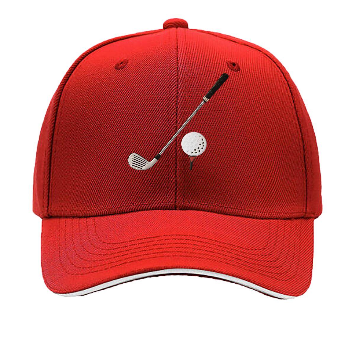 UnisexS Adjustable Baseball Cap with Golf Club Casual Sports Design Hand Washable Suitable for Golf Sandwich Baseball Cap One Size