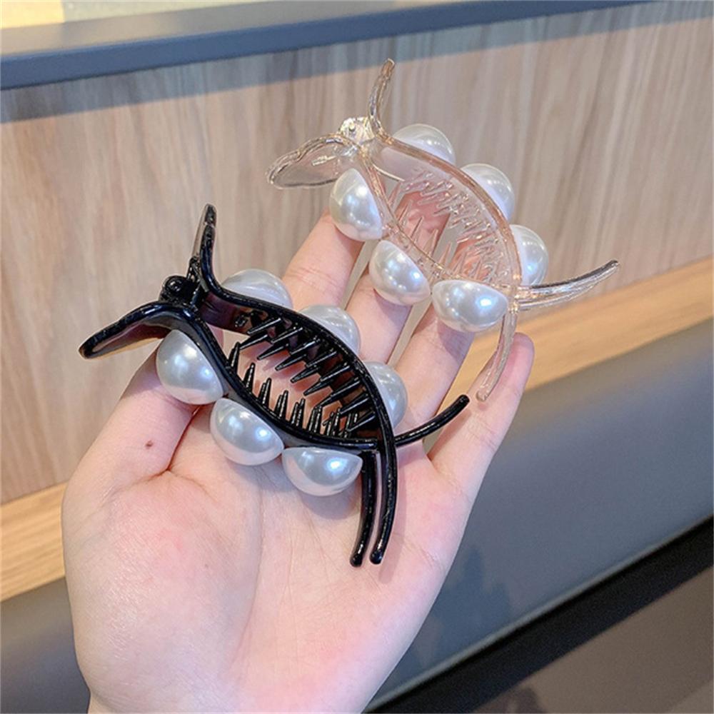 New Pearl Hair Claw Clip For Women Meatball Head Fixed Hair Styling Tools Hairpin Accessories Grab Clip Jewelry