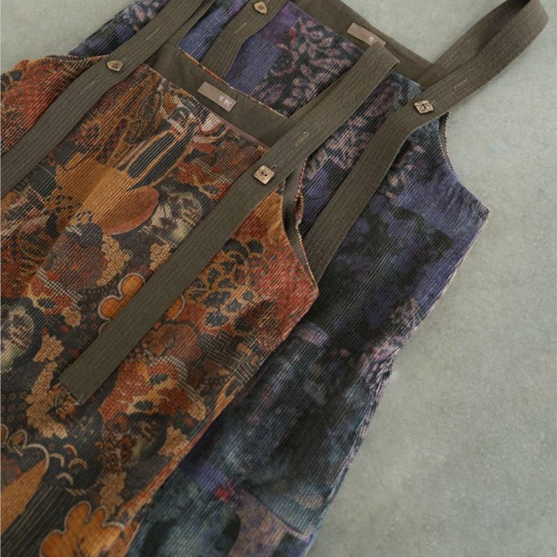 Johnature Women Vintage Dresses Print Floral Spring Patchwork Chinese Style High Quality Dress