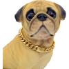 18K Gold Dog Chain Collar Walking Metal Chain Collar with Design Secure Buckle, Cuban Link Strong Heavy Duty Chew Proof for Dogs (18")
