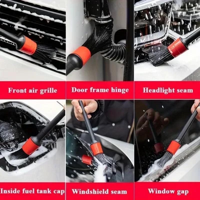 Dettaglio spazzola per autolavaggio Piccoli strumenti per la pulizia degli interni automobilistici Spazzola per la pulizia della presa d'aria del condizionatore d'aria