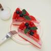 PU Fake Fruit Raspberry Strawberry Cake Model Toy for Dessert Shop Decor, Prop Display, and Fridge Magnet.