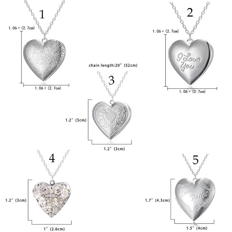 Heart Shaped Locket Pendant Necklace for Women Love Heart Shaped Photo Necklace That Can Hold Picture Jewelry Gifts