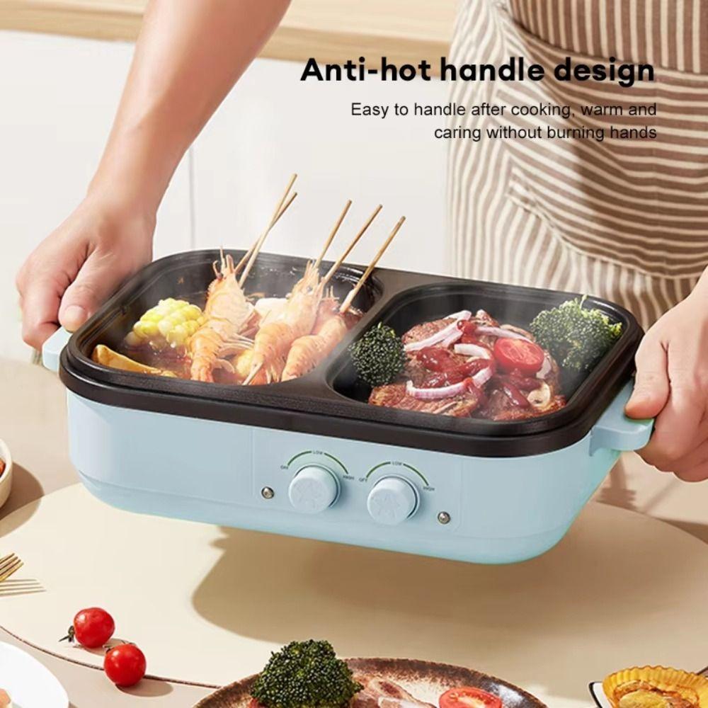 Dual Temperature Control Hot Pot Machine Non-Stick Pan Barbecue Machine  Home Dormitory