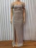 Elegant Sequin Slit One-Shoulder Long Dress - High-End Fashion for Women