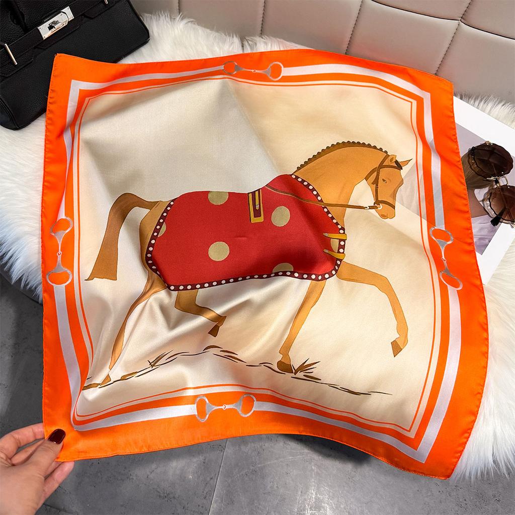Fashion Square Fashion Foreign Style Small Silk Scarf Women'S Headband Decorative Scarf Dual-Purpose Small Square Scarf New Scarf