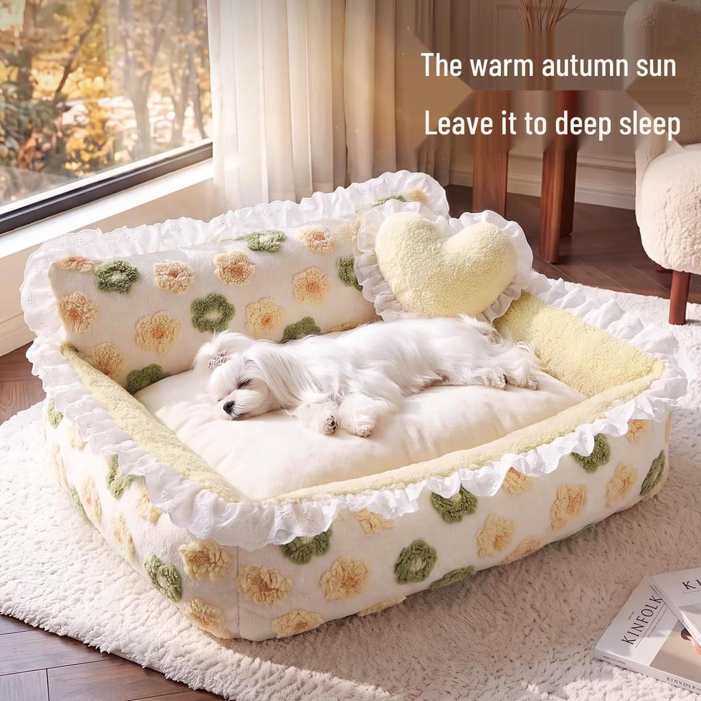 L-shaped Cooling Quilted Dog and Cat Mat with Backrest for All Seasons
