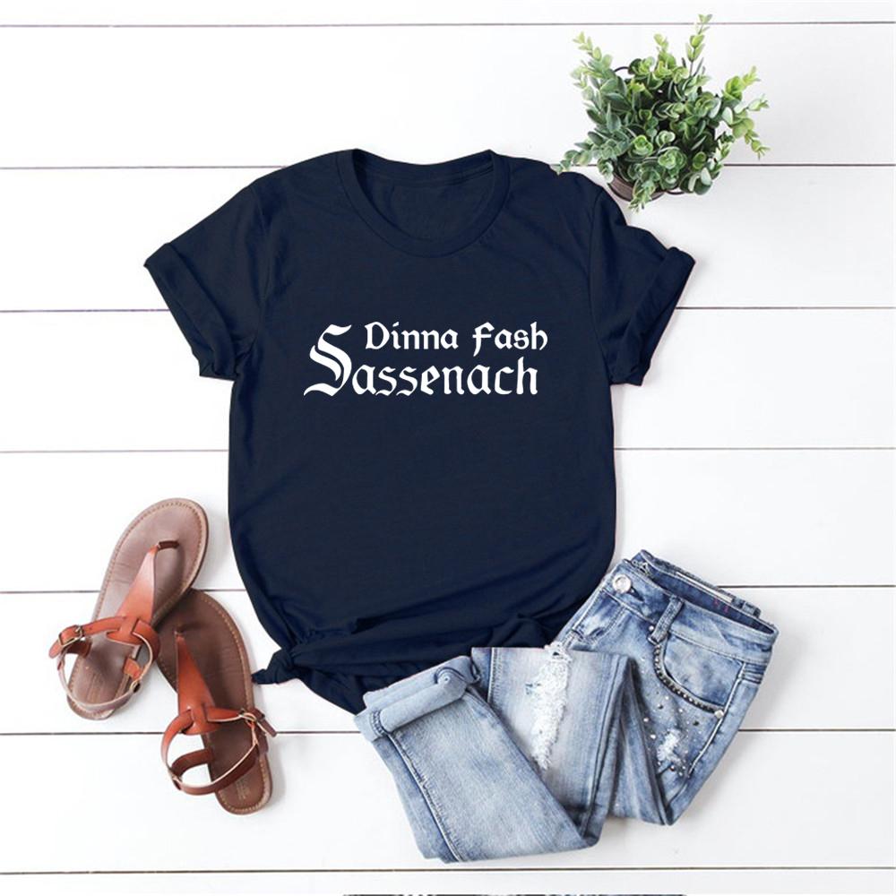 Sassenach Dinna Fash Shirt Claire Scottish Tshirt Jamie Fraser Outlander Book Series Shirts Vintage Casual Tops Hipster Tee