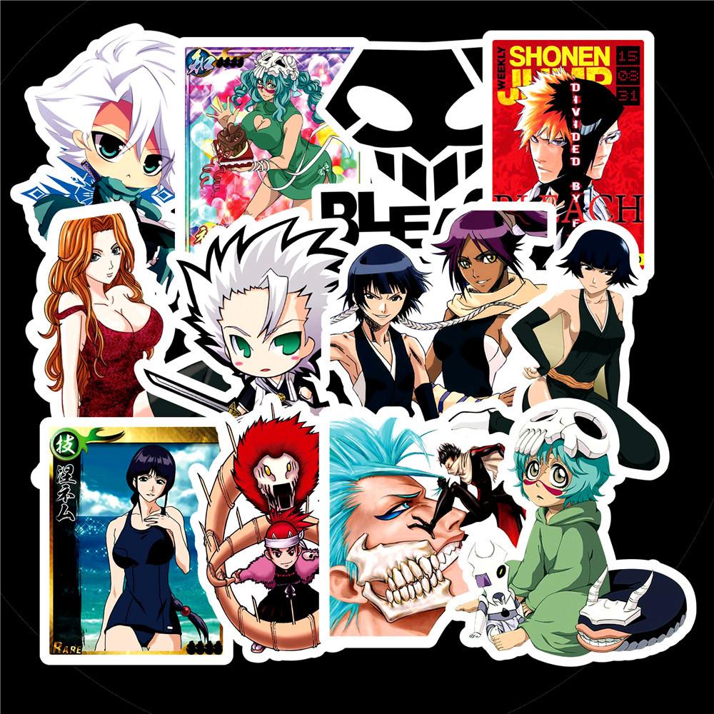 50pcs Cartoon BLEACH Graffiti Stickers PVC Material Creative DIY Notebook Children's Daily Toys Scrapbook Waterproof Stickers.