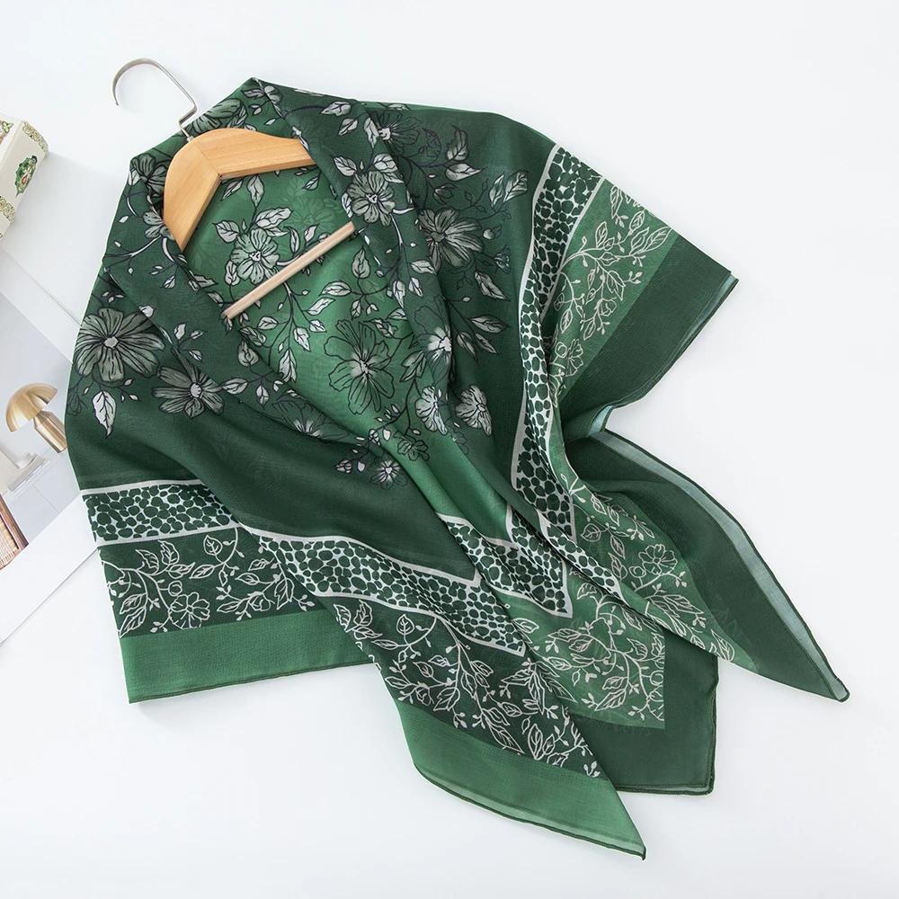 73Colors Malaysia Tudung Bawal Flower Print Hijab New Design Headscarf Premium Cotton Voile Soft Fashion Muslim Square Scarf