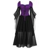 Halloween Women Adult Lacing Dress Medieval Witch Cosplay Costume Party Elegant