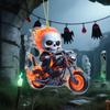 Halloween Car Ornament Cool Skeleton Acrylic Car Rearview Mirror Charm 2D Flat Skull Hanging Pendant for Car Interior Backpack Accessory