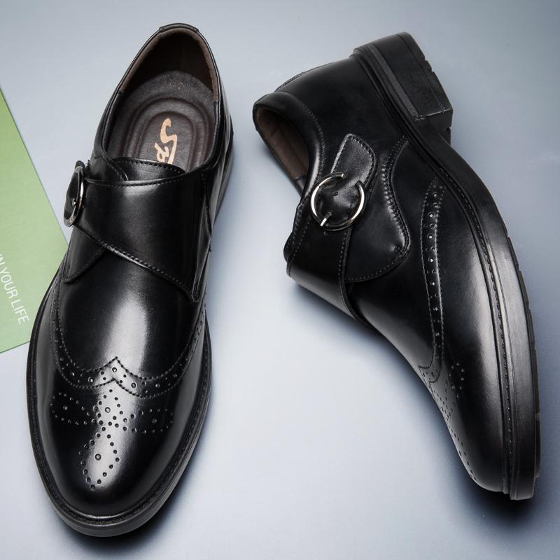 Fashion Genuine Leather Men Dress Shoes Crocodile Pattern Oxfords Brogue Shoes Lace Up Mens Casual Shoes Luxury Brand Business Footwear