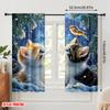 2pcs,2D Plane Printing Popular Curtain Panels Starry Friends Versatile Fabric (without Rod) Gifts for Bedroom, Living Room,