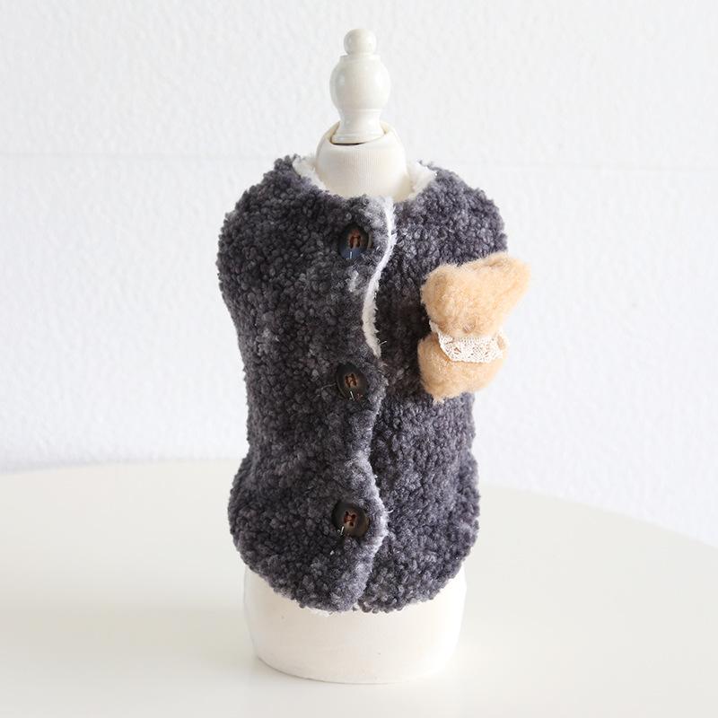 

Бархатный жилет для домашних животных, милый жилет с изображением медведя и кролика, осенне-зимнее пальто для домашних животных, одежда для кошек, одежда для домашних животных, одежда для собак, костюм для собаки XL