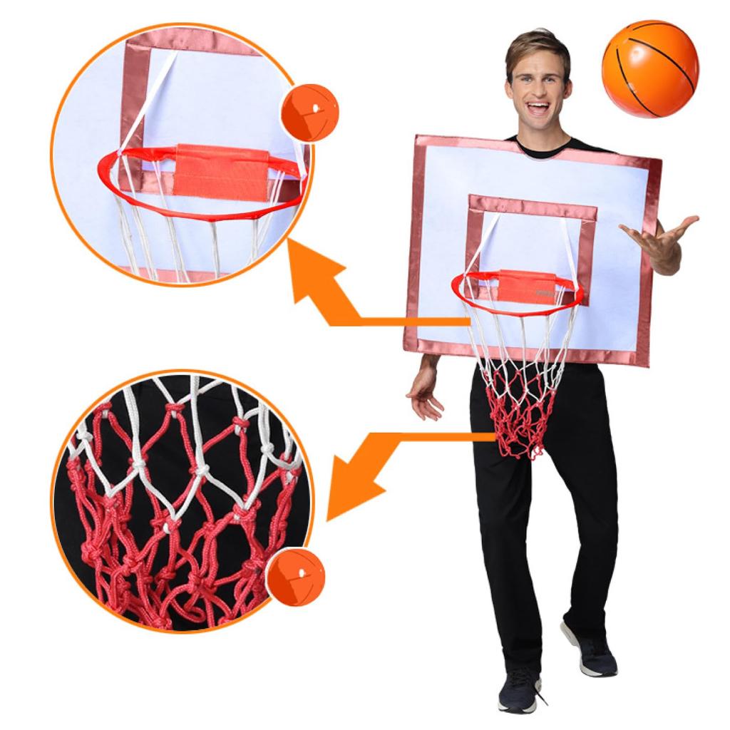 (RONGUI) Halloween Cosplay, Fun Adult Basketball Goal Party Supplies, Fun Costume (Basketball Goal x Ball)